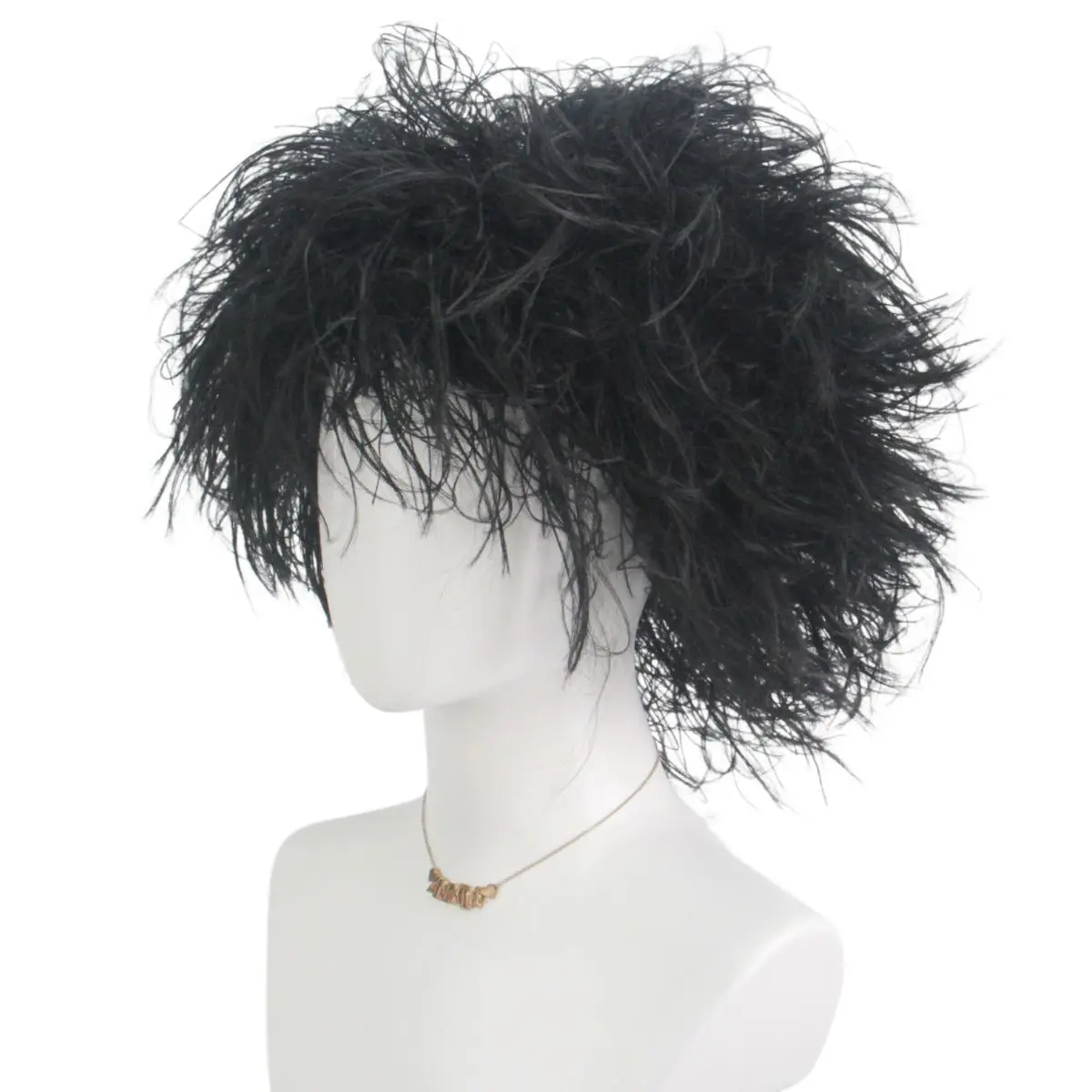 Black Synthetic Short Curly Wig Film Character Scissors Hands Style for Cosplay April Fool's Day Halloween CostumePartyAccessory