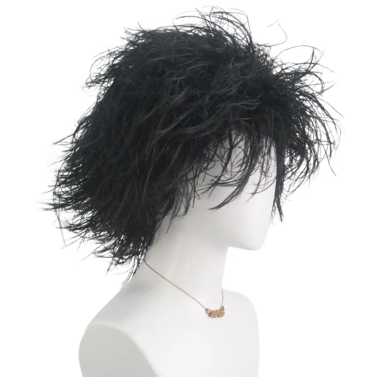 Black Synthetic Short Curly Wig Film Character Scissors Hands Style for Cosplay April Fool's Day Halloween CostumePartyAccessory