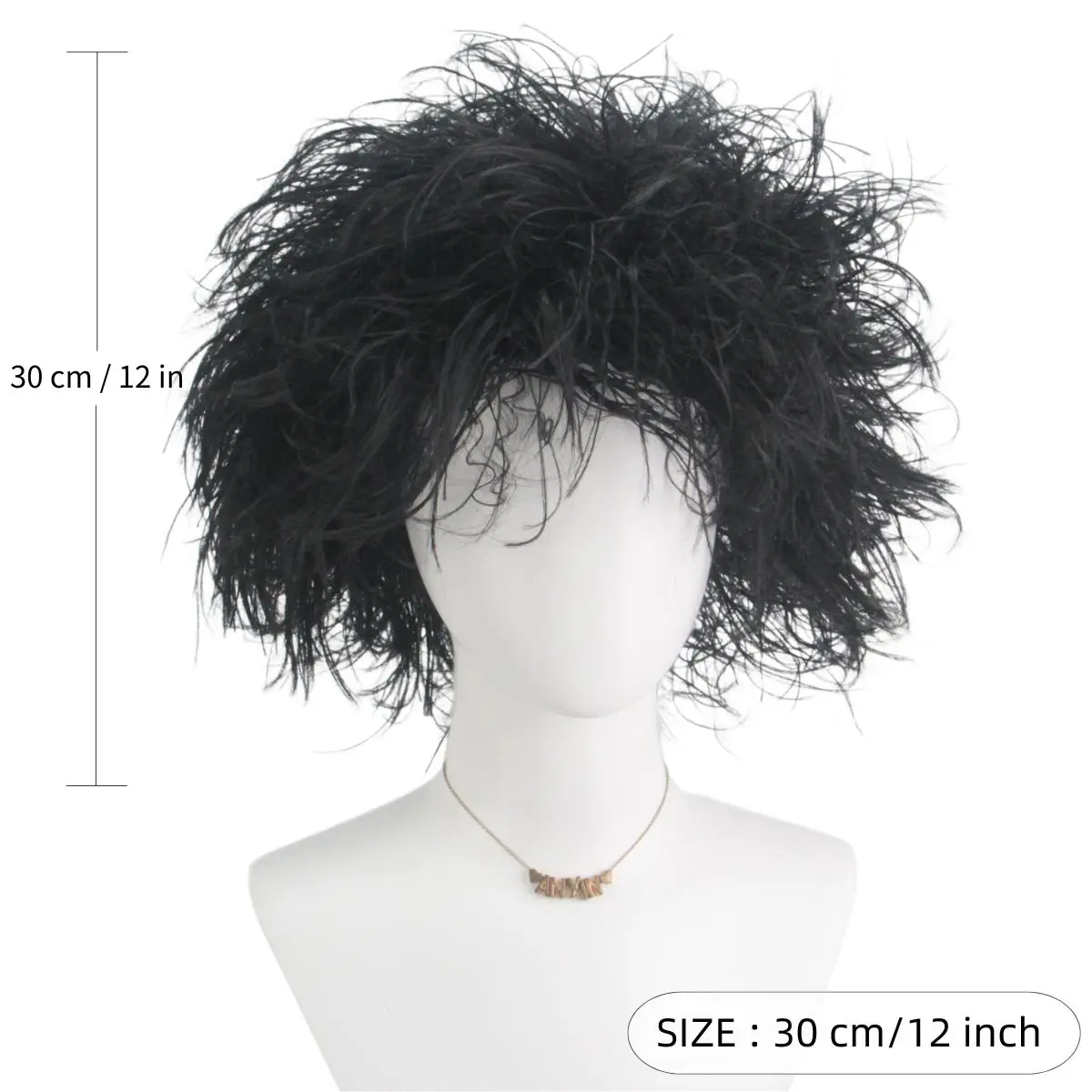 Black Synthetic Short Curly Wig Film Character Scissors Hands Style for Cosplay April Fool's Day Halloween CostumePartyAccessory