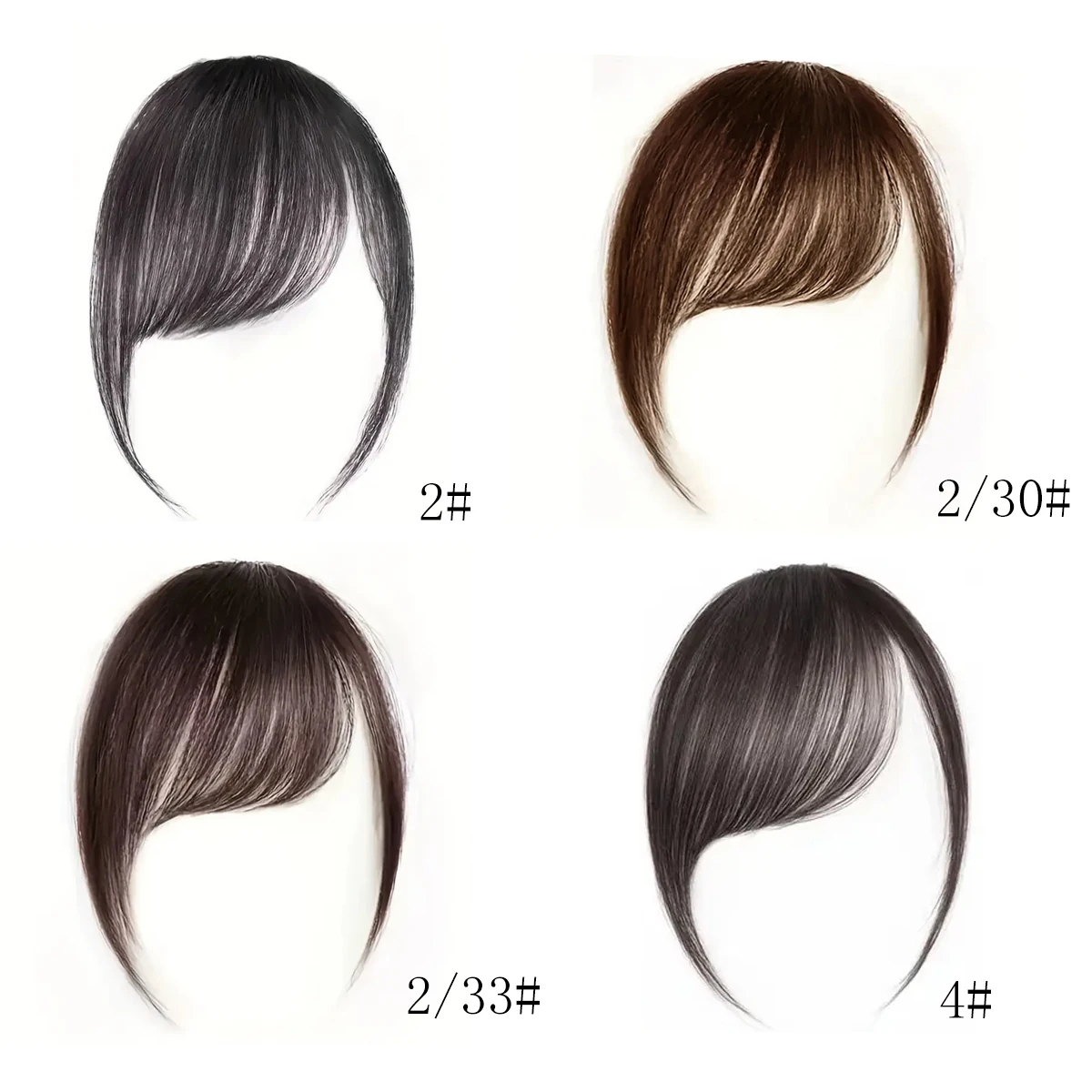 Synthetic Slanted Bangs Short Brown Black Fake Hair Fringe Extension Clip In Hairpieces Accessories for Women Girl