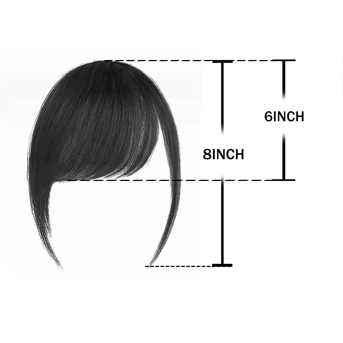 Synthetic Slanted Bangs Short Brown Black Fake Hair Fringe Extension Clip In Hairpieces Accessories for Women Girl