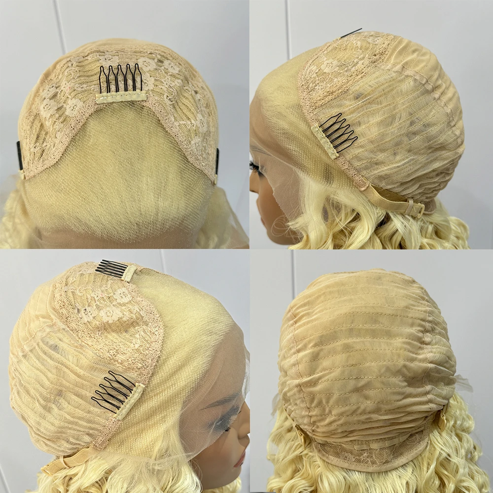 RONGDUOYI Orange Wig Synthetic Lace Front Wigs For Women Curly Hair Heat Resistant Fiber Free Part Natural Hairline Cosplay Wigs