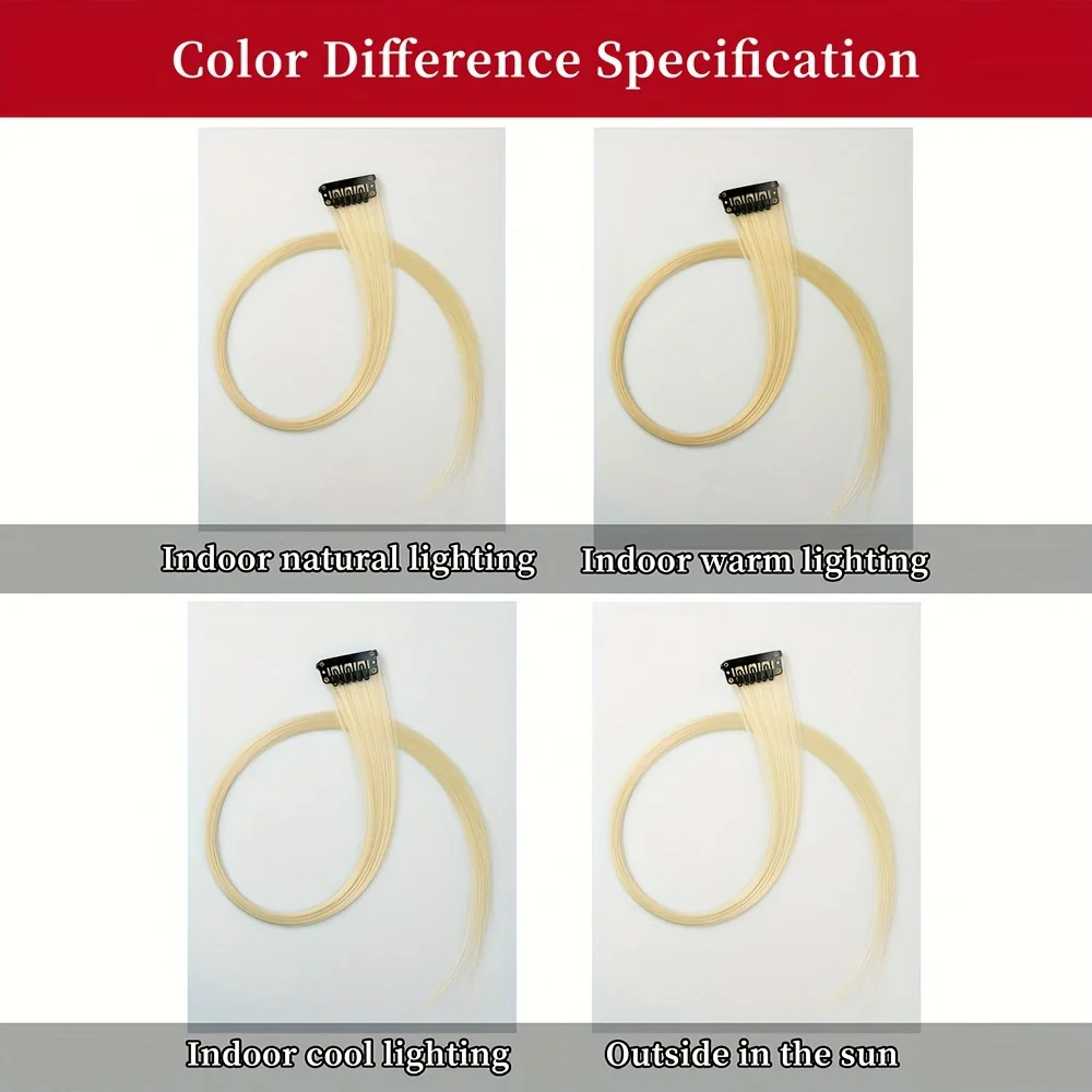 5pcs/Set Long Straight Synthetic Clip-In Hair Extensions for Women Halloween Christmas Party Cosplay