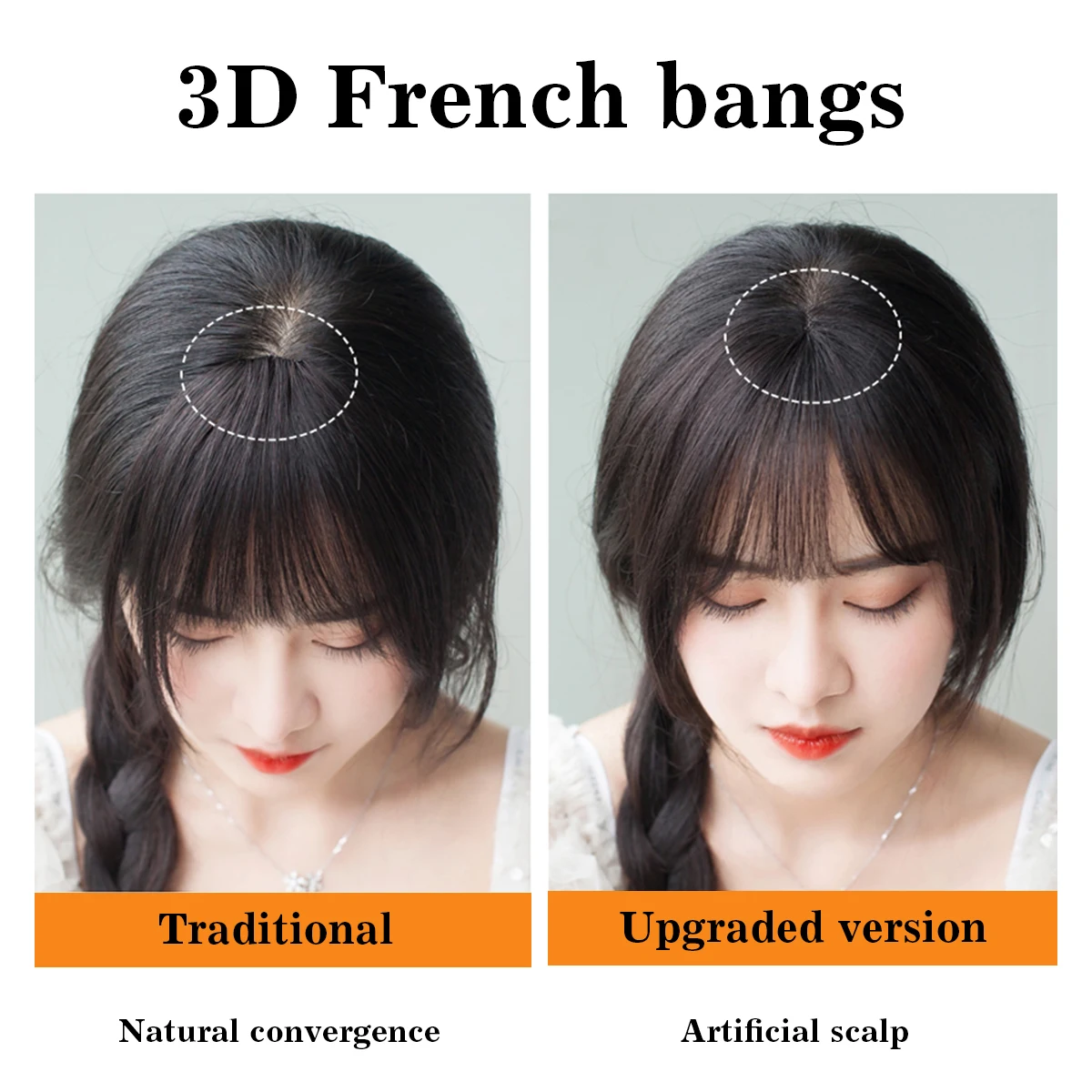 DUTRIEUX Synthetic 3D French bangs wig reissued air bangs topper wig natural curved simulation bangs for women