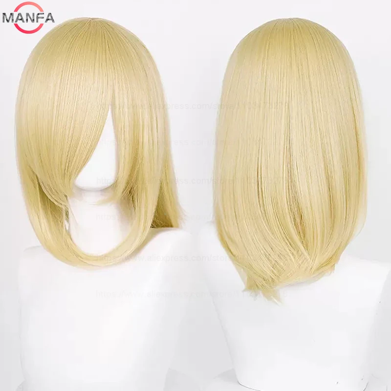 40cm Medium Basic Anime Cosplay Wig Bang Blond Black White Red Pink Green Brown Gold Blue Heat Resistant Synthetic Hair Wigs