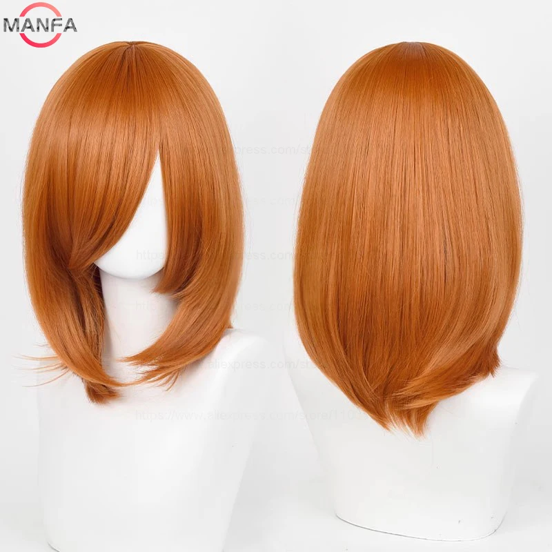40cm Medium Basic Anime Cosplay Wig Bang Blond Black White Red Pink Green Brown Gold Blue Heat Resistant Synthetic Hair Wigs