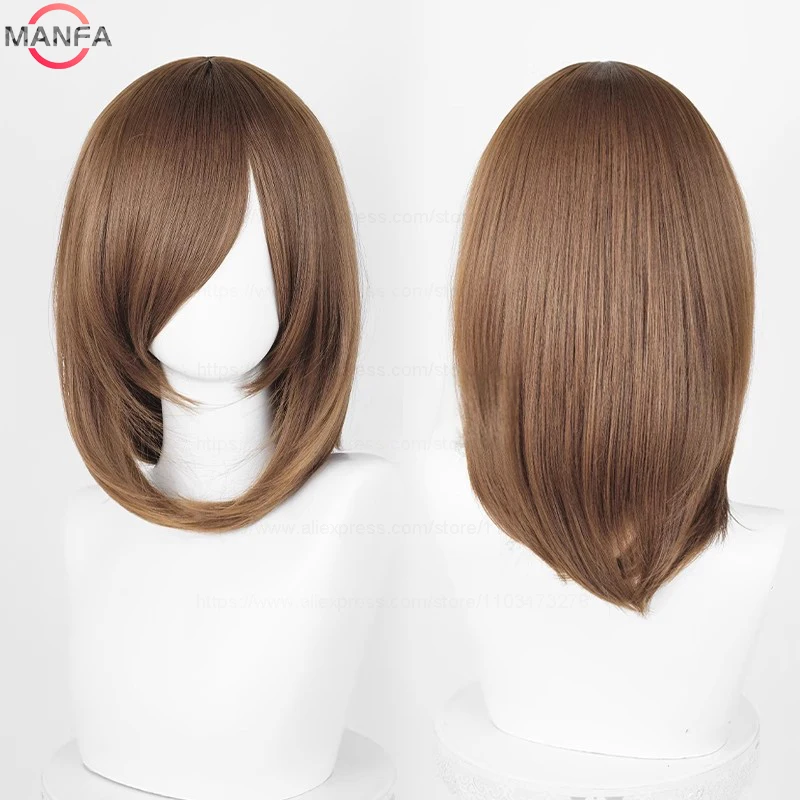 40cm Medium Basic Anime Cosplay Wig Bang Blond Black White Red Pink Green Brown Gold Blue Heat Resistant Synthetic Hair Wigs