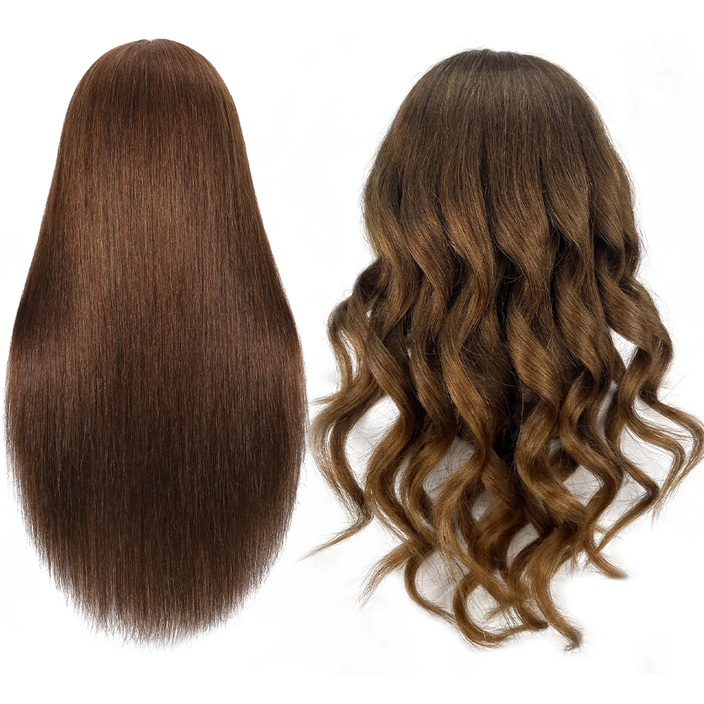 100% Real Human Hair Doll Head For Hairstyle Professional Training Head Kit Mannequin Head Styling To Practice Hot Curl Iron St