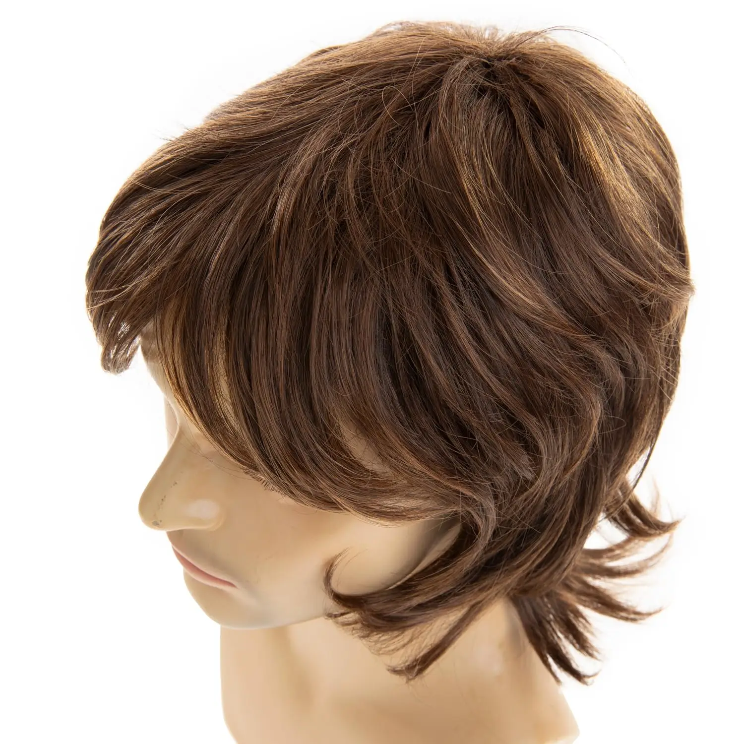 Men's Brown Synthetic Wig, Realistic Men's Wig, Young and Handsome Role-Playing Costumes, Wigs for Cosplay, Parties