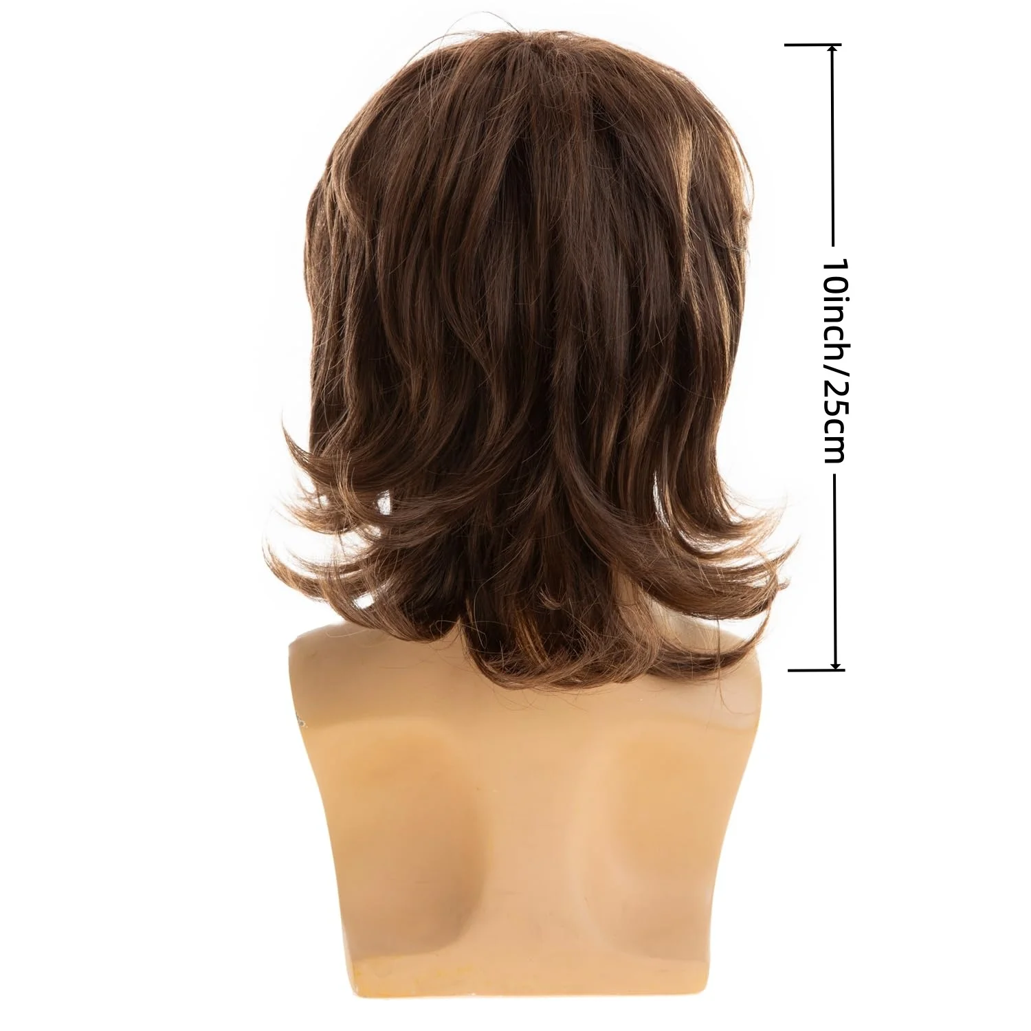 Men's Brown Synthetic Wig, Realistic Men's Wig, Young and Handsome Role-Playing Costumes, Wigs for Cosplay, Parties