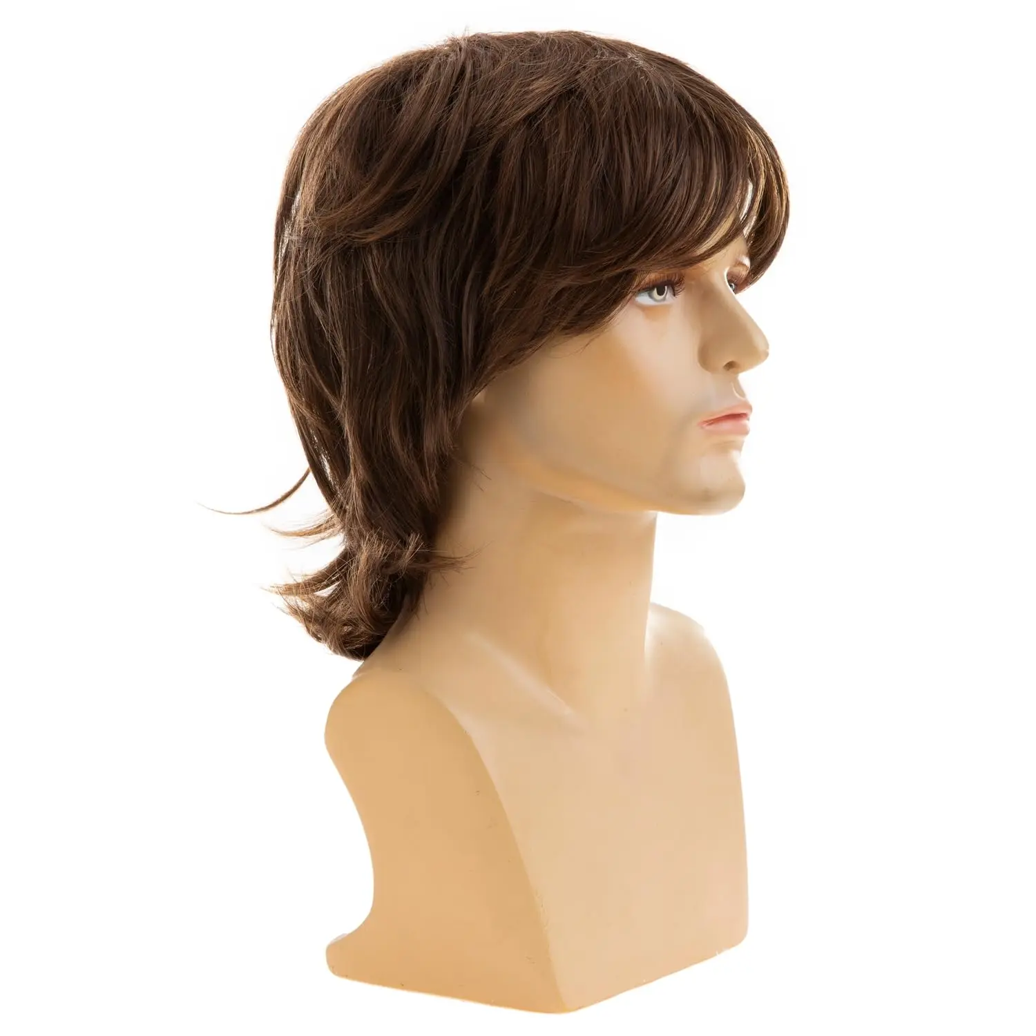 Men's Brown Synthetic Wig, Realistic Men's Wig, Young and Handsome Role-Playing Costumes, Wigs for Cosplay, Parties