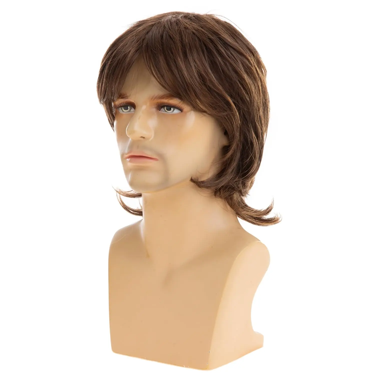 Men's Brown Synthetic Wig, Realistic Men's Wig, Young and Handsome Role-Playing Costumes, Wigs for Cosplay, Parties