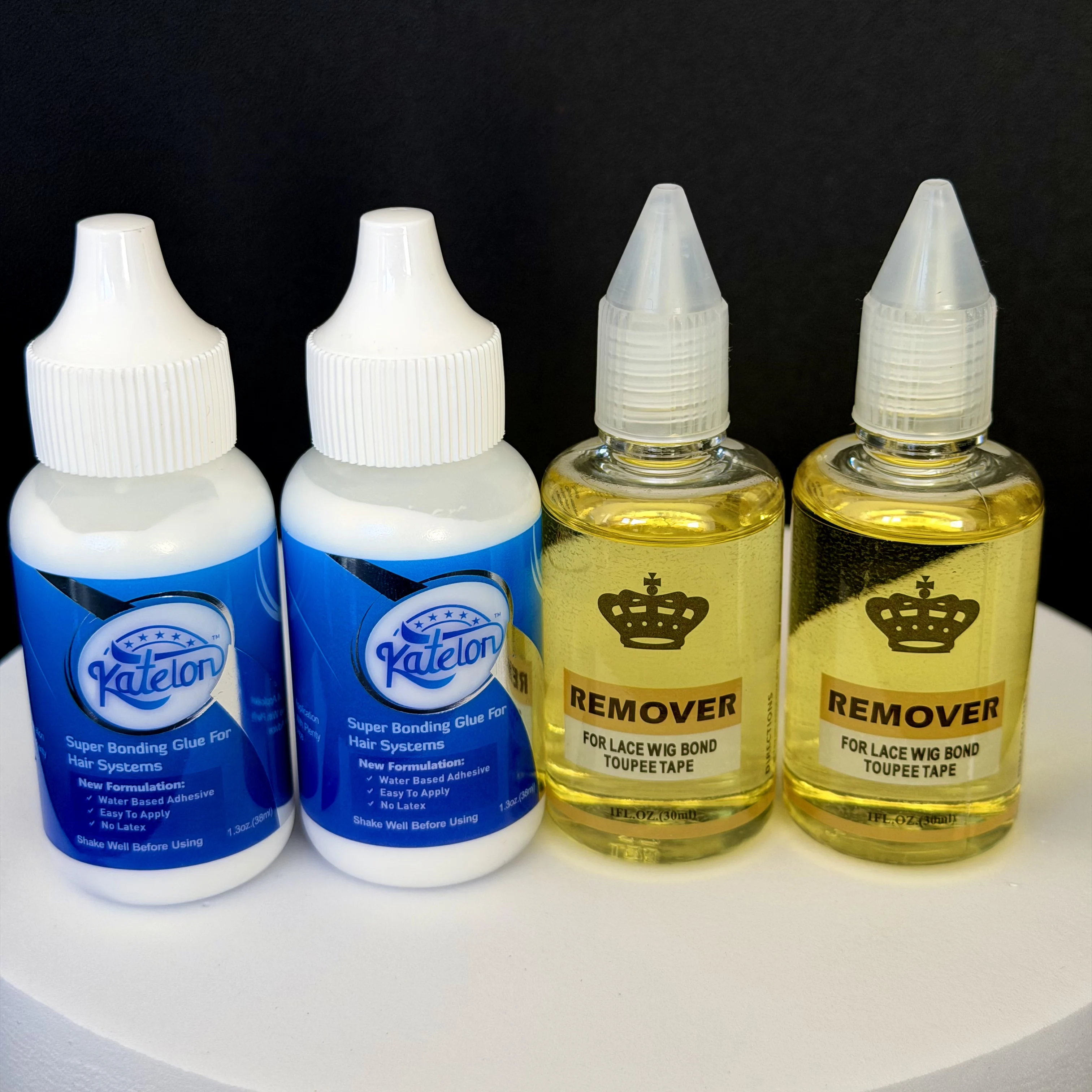 Wig Glue and Remover Set, 38ml Bonding Glue + 30ml Remover for Lace Wig Toupee Hair System