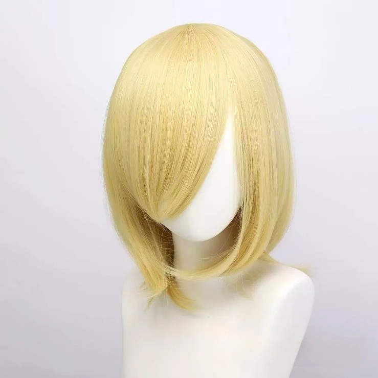 Anime 40cm Medium Basic Bang Blond Black White Red Pink Green Brown Gold Blue Cosplay Wig Heat Resistant Synthetic Hair Wigs