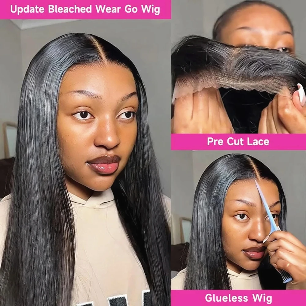 360 Hd Lace Frontal Wigs 13x6 13x4 Lace Wig Straight Human Hair Wigs 5x5 4X4 Glueless Straight Human Hair Wigs For Women 200%