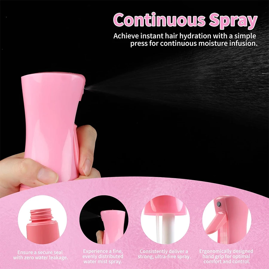 7pcs/set Hair Beauty Accessories Bristle Rat Tail Edge Comb Eyebrow Brush Braiders Ponytail Creator Water Sprayer Styling Set