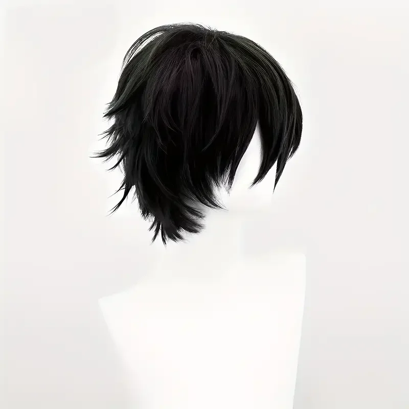 Short Hair Versatile Handsome Bangs Short Hair Cosplay Anime Synthetic Wig Role-Playing, Halloween, Christmas Costumes, Parties