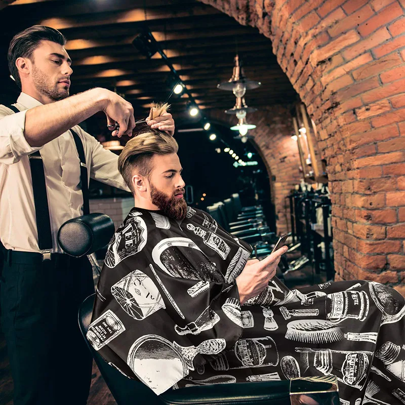 Barber Apron Waterproof Haircut Apron Cape Haircut Cover Salon Hairdresser Haircut Cover Colored Apron Styling Cloth