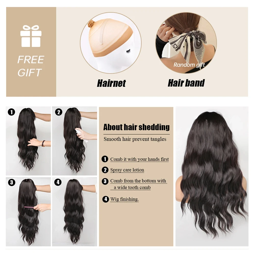 Black Long Straight Hair Synthetic Wig for Halloween Party Cosplay Wig for Daily Use, High-Temperature Hair Accessory Wig