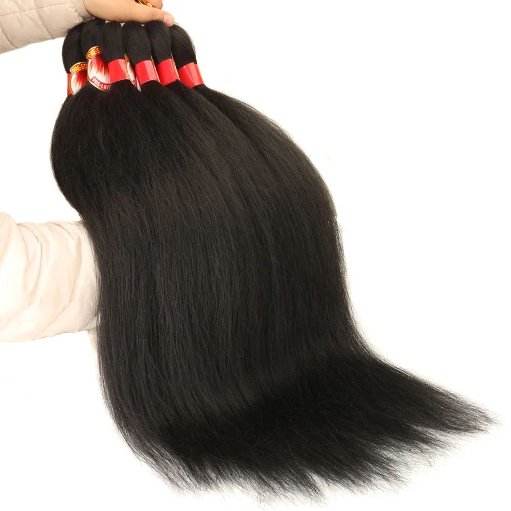 6X Braids 26 Inch Braiding Hair Pre Stretched Blonde Ombre Braiding Hair Synthetic Fake Hair Extensions for Braids Women