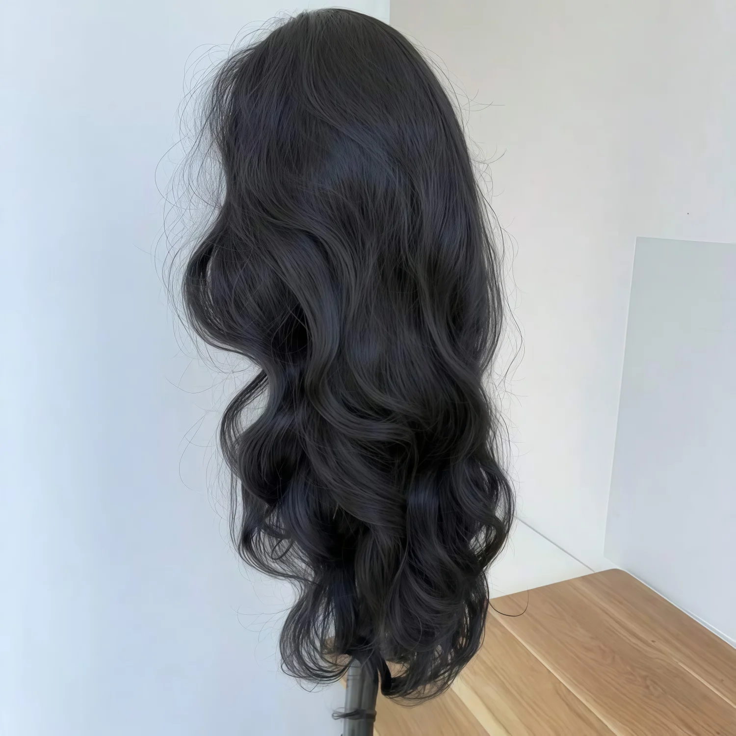 Elegant Women's Wig, Natural Black Wavy Long Curly Synthetic Wig Costumes, Wigs for Cosplay, Parties, Stage Performances