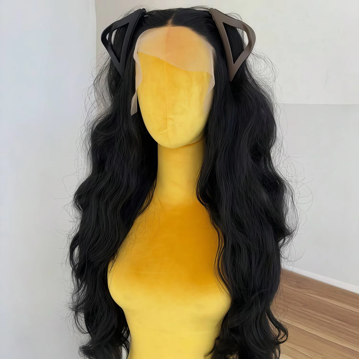Elegant Women's Wig, Natural Black Wavy Long Curly Synthetic Wig Costumes, Wigs for Cosplay, Parties, Stage Performances