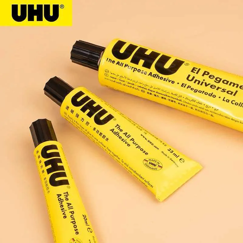 7ml/20ml/35ml/60ml UHU Universal Flexible Clear Glue For Wigs Lace Fabric Wood Metal Leather Porcelain DIY Repair