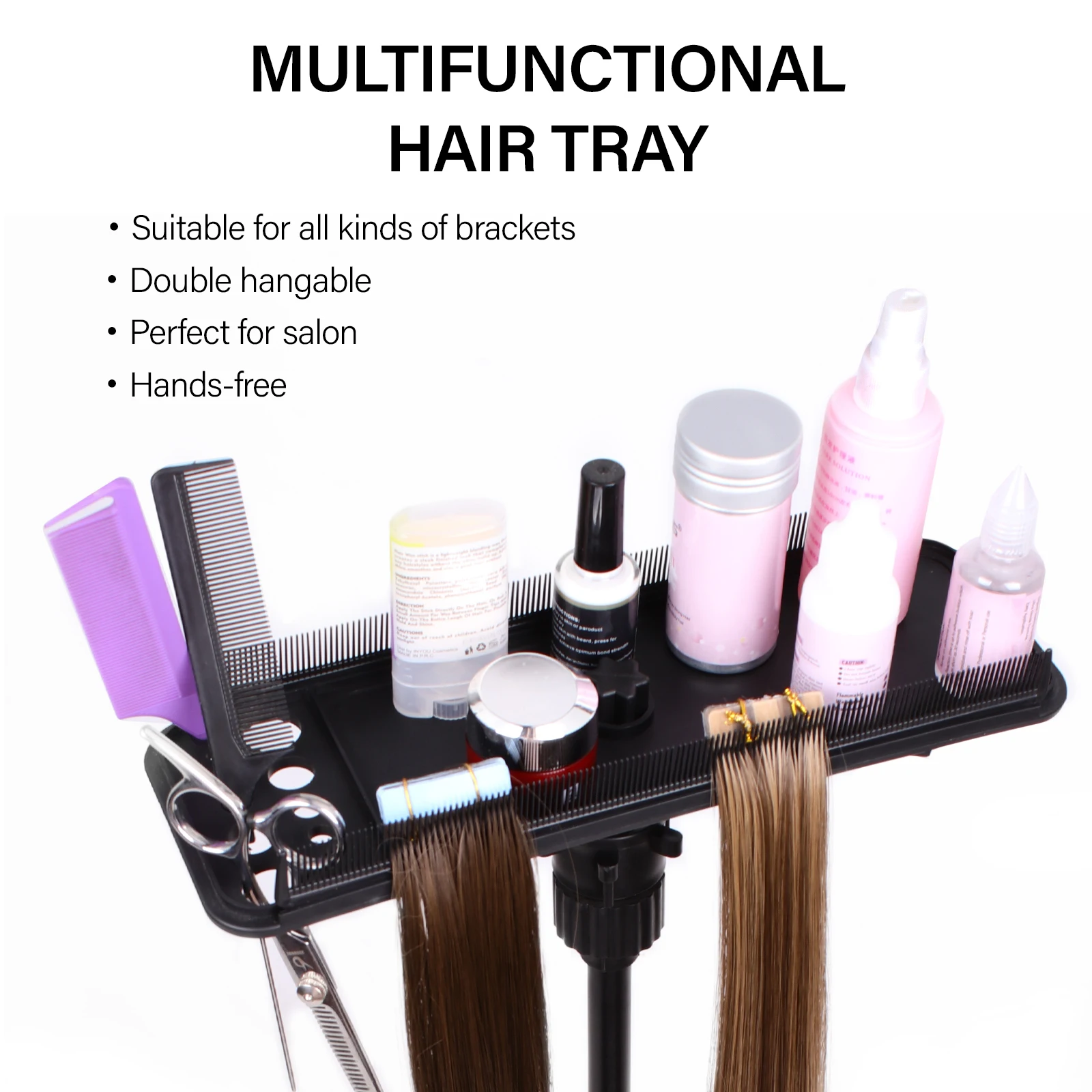 Double-Side Teeth Extension Display Tray Multifunction Hair Tray For Wig Stand Easy To Place Salon Hairdressing Styling Tool