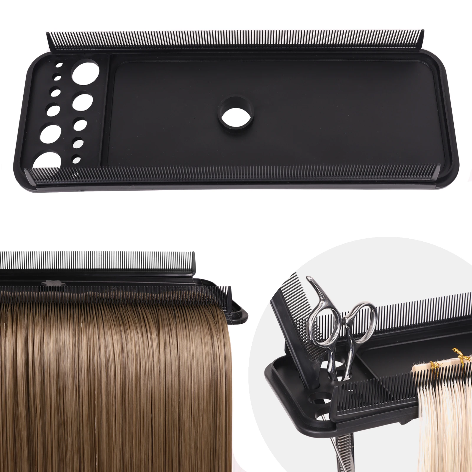 Double-Side Teeth Extension Display Tray Multifunction Hair Tray For Wig Stand Easy To Place Salon Hairdressing Styling Tool