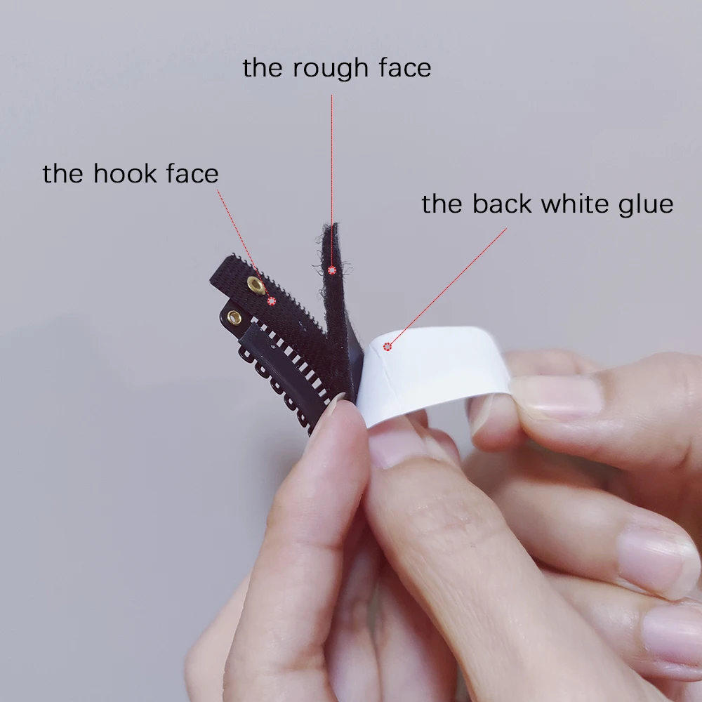 5 Pcs Stickable Wigs Clips U-Shape Snap Clips 32mm 6-Teeth Hair Extensions Clips with Rubber for Hair Extensions