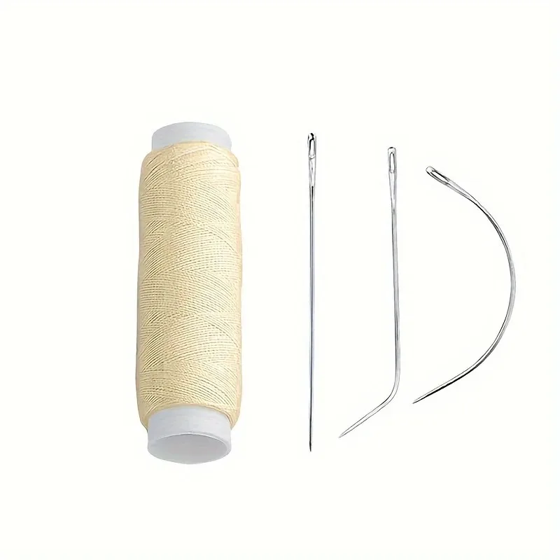 4 Colors Nylon Hair Track Weft Weave Sew Thread + Needle J+I+C For Clip In Extensions Wig Tools for Hair Extension Accessories