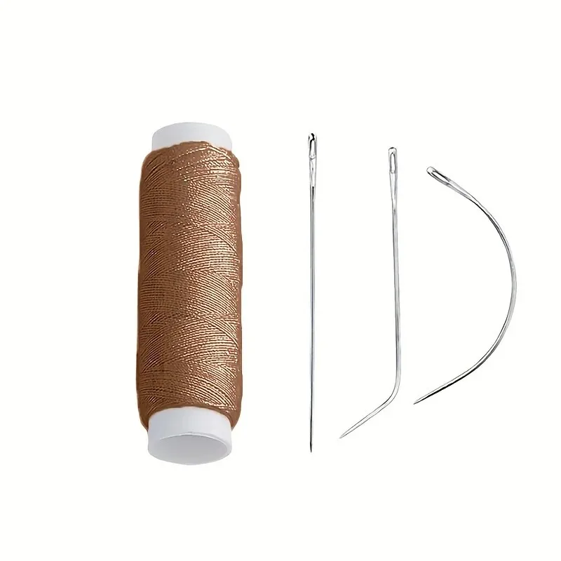 4 Colors Nylon Hair Track Weft Weave Sew Thread + Needle J+I+C For Clip In Extensions Wig Tools for Hair Extension Accessories