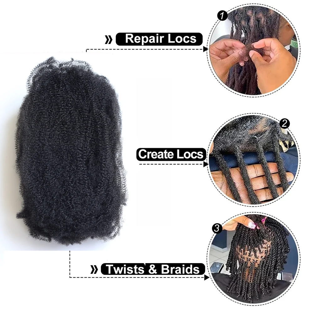 Kinky Marley Synthetic Braiding Hair Springy Afro Twist Crochet Faux Locs Bulk Extensions Marely Braid for Quick Styling