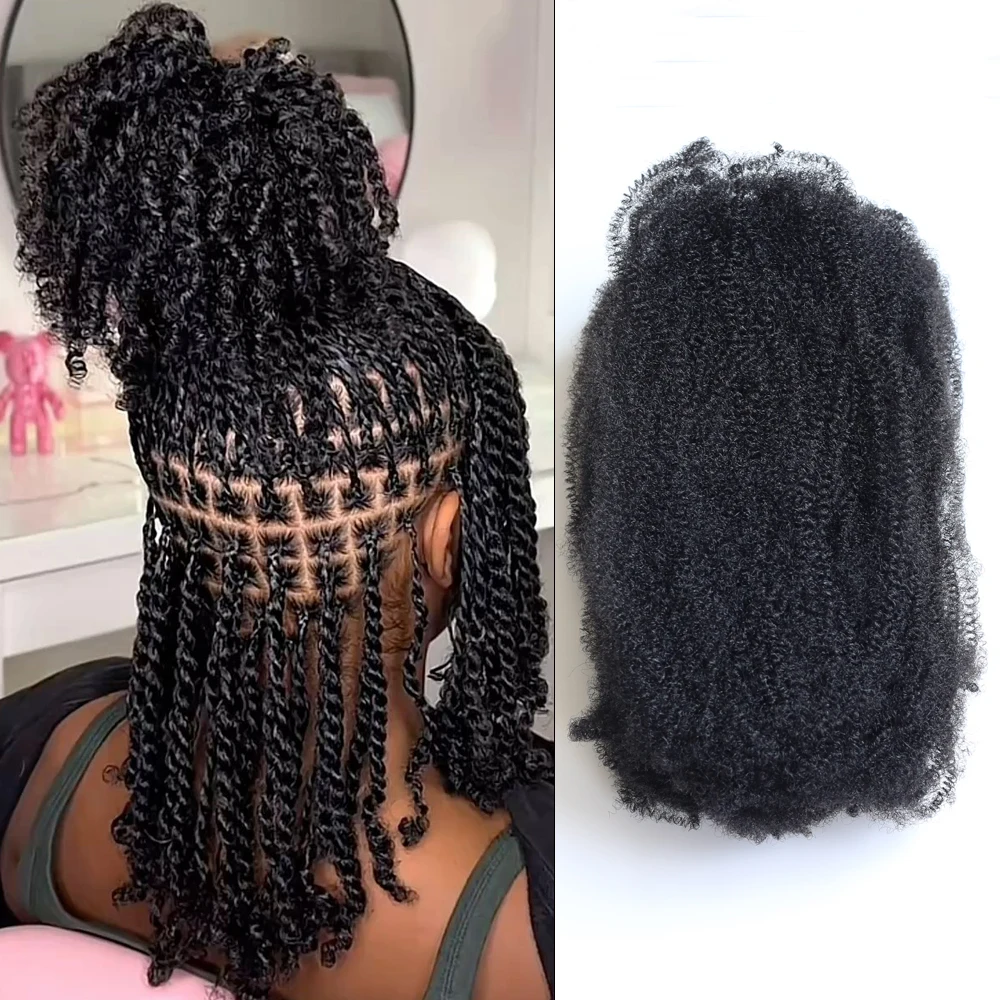 Kinky Marley Synthetic Braiding Hair Springy Afro Twist Crochet Faux Locs Bulk Extensions Marely Braid for Quick Styling