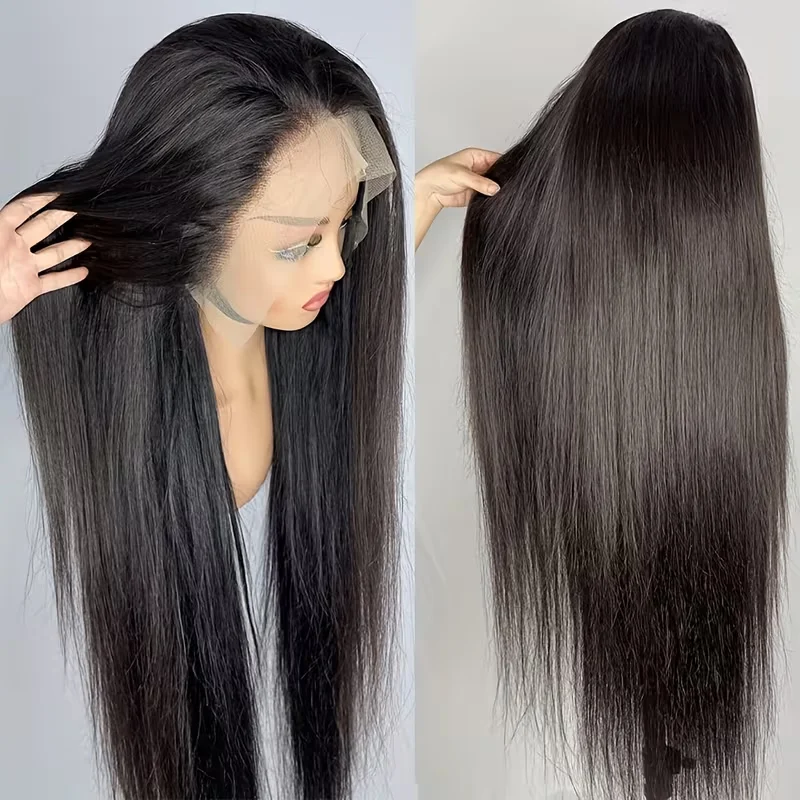 13x4 Straight Human Hair Wigs Burmese Hair High Quality HD Transparent Lace Front Wig for Women 3-Day Delivery in France