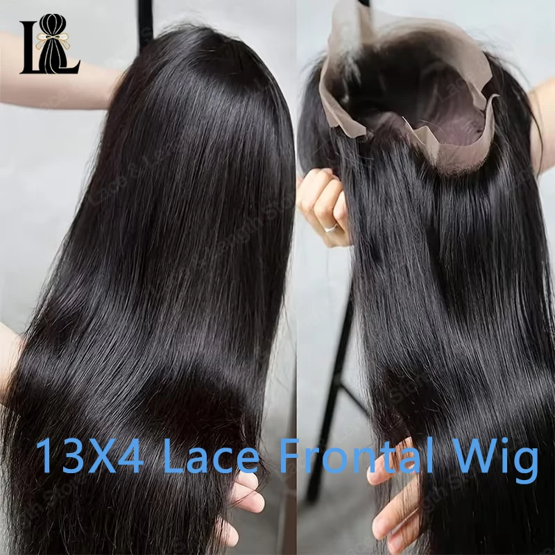 13x4 Straight Human Hair Wigs Burmese Hair High Quality HD Transparent Lace Front Wig for Women 3-Day Delivery in France