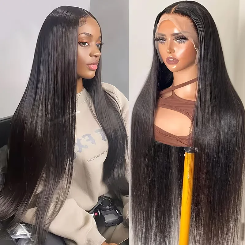 13x4 Straight Human Hair Wigs Burmese Hair High Quality HD Transparent Lace Front Wig for Women 3-Day Delivery in France