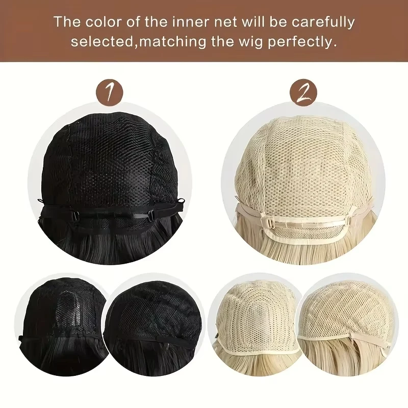 Black Long Wavy Synthetic Wig for Halloween Party, Cosplay Wig, Daily Wig, High-Temperature Hair Accessory Wig Set