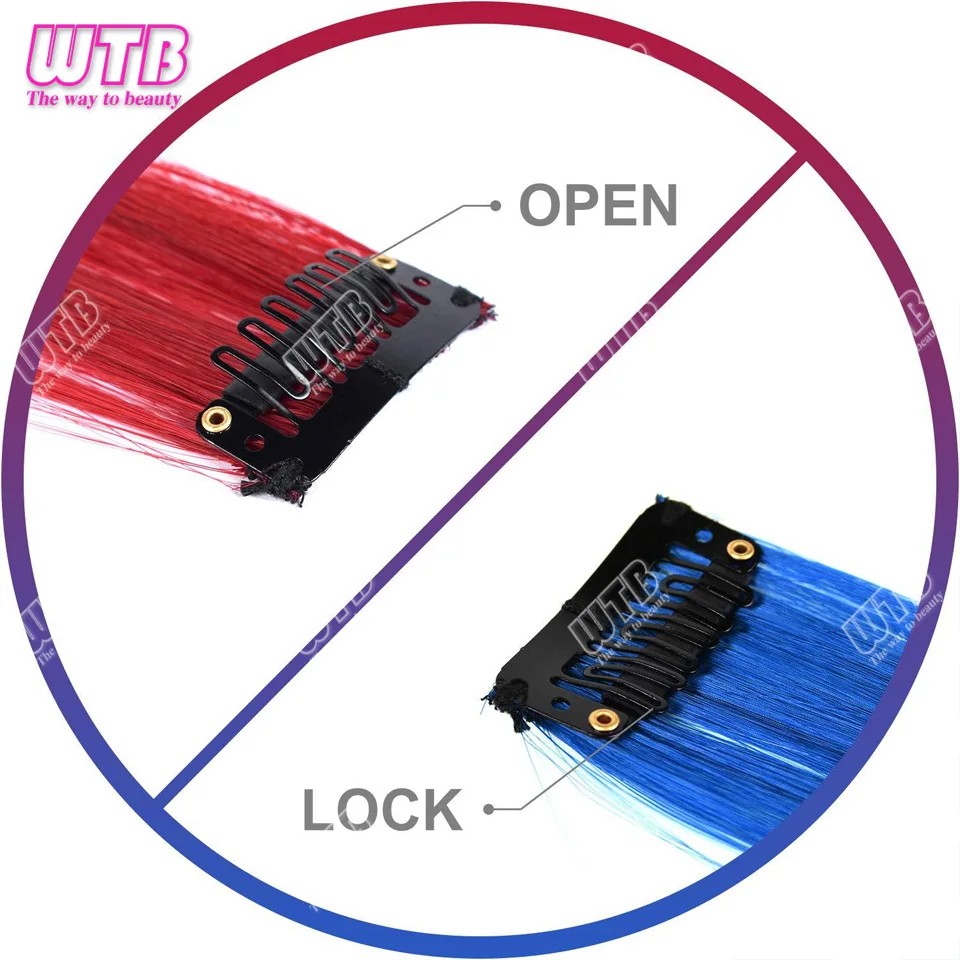 10 PCS Colored Synthetic Hair Extension Wigs for Women BB Clip Style Straight Hair Extension Wigs Suitable for Holiday Events