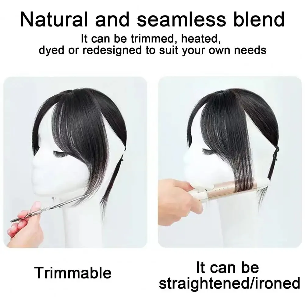 Synthetic Hair Topper for Women Natural Invisible Hairpiece 3D Middle Part Bangs Fluffy Volume Lightweight Hair Extension
