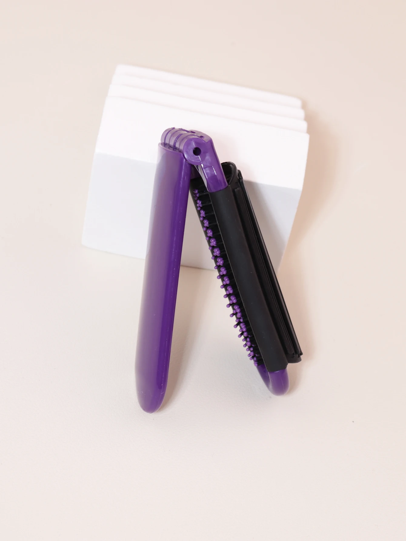 1pc Folding Travel Mirror Hair Brush, Portable Mini Massage Hair Brush, Suitable for Outings, Special for Real Hair Wigs