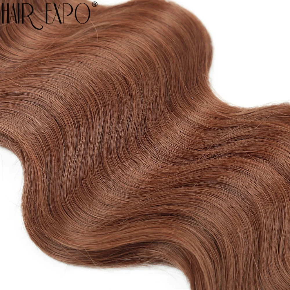 Body Wave Hair Bundles 24" Piano Blonde Natural Synthetic Hair Extensions Ombre Thick Ponytail Loose Deep Hair Weaving For Women