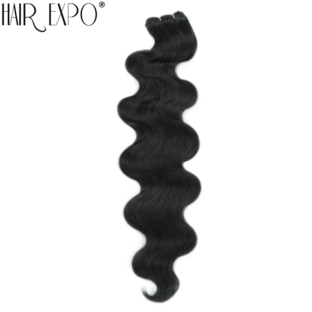 Body Wave Hair Bundles 24" Piano Blonde Natural Synthetic Hair Extensions Ombre Thick Ponytail Loose Deep Hair Weaving For Women