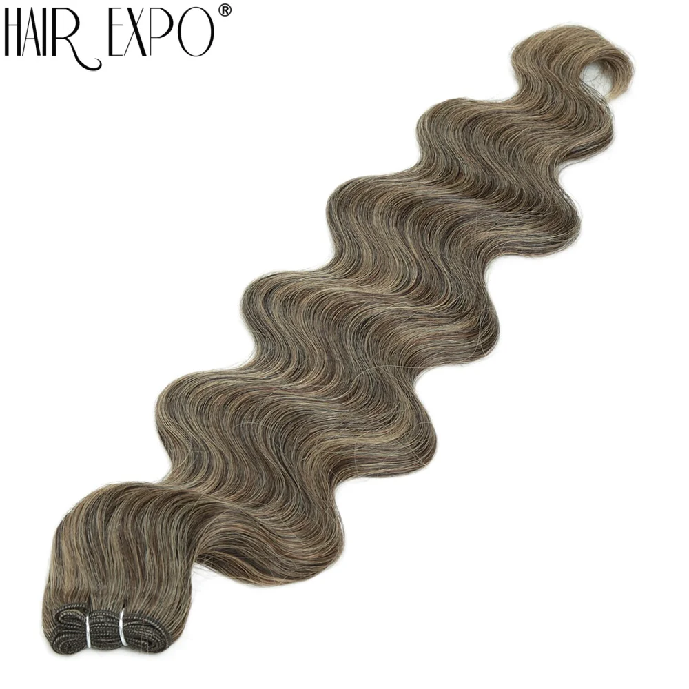 Body Wave Hair Bundles 24" Piano Blonde Natural Synthetic Hair Extensions Ombre Thick Ponytail Loose Deep Hair Weaving For Women