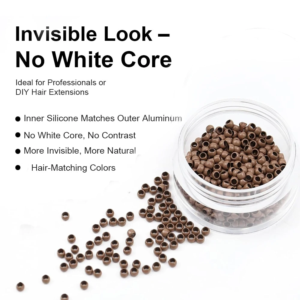 1000PCS Nano Rings Micro Links Nano Beads for Tip Hair Extensions Hair Beads&Invisible Professional Salons Extensions Tool