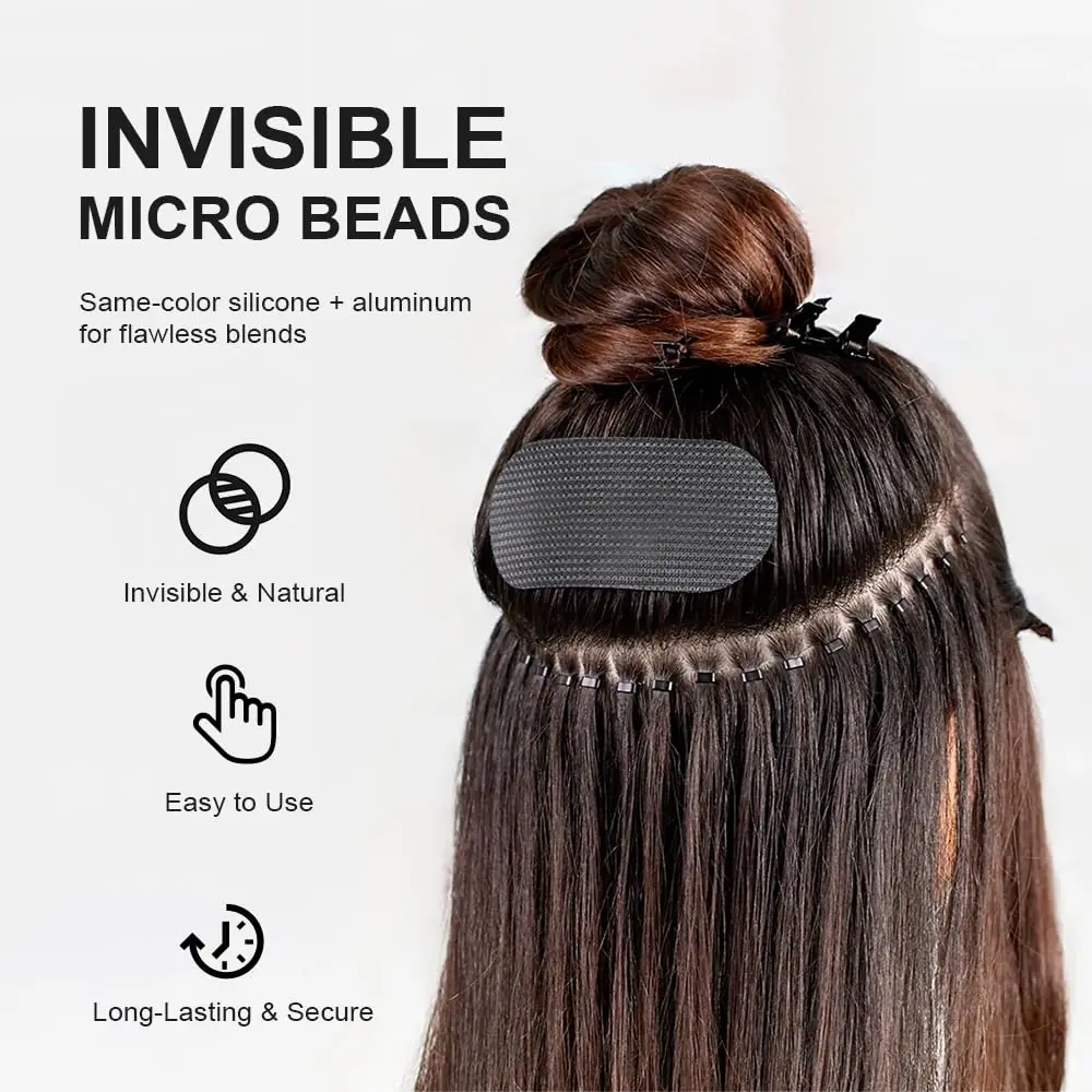 1000PCS Nano Rings Micro Links Nano Beads for Tip Hair Extensions Hair Beads&Invisible Professional Salons Extensions Tool