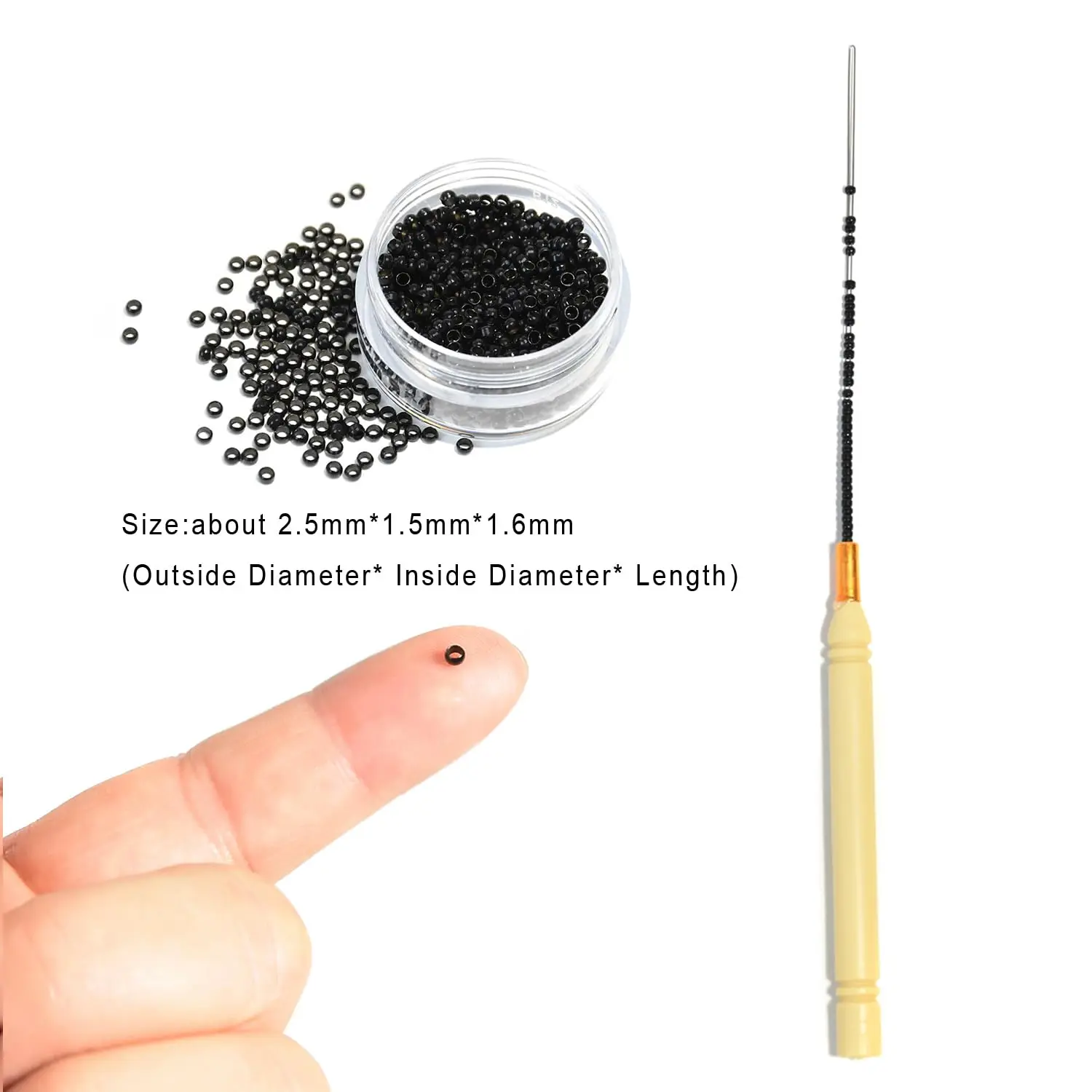 1000PCS Nano Rings Micro Links Nano Beads for Tip Hair Extensions Hair Beads&Invisible Professional Salons Extensions Tool