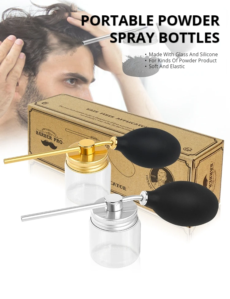 Refillable Barber Powder Spray Bottle Hair Building Fiber Applicator Talc Powder Blower Puffer Tools Salon Accessories
