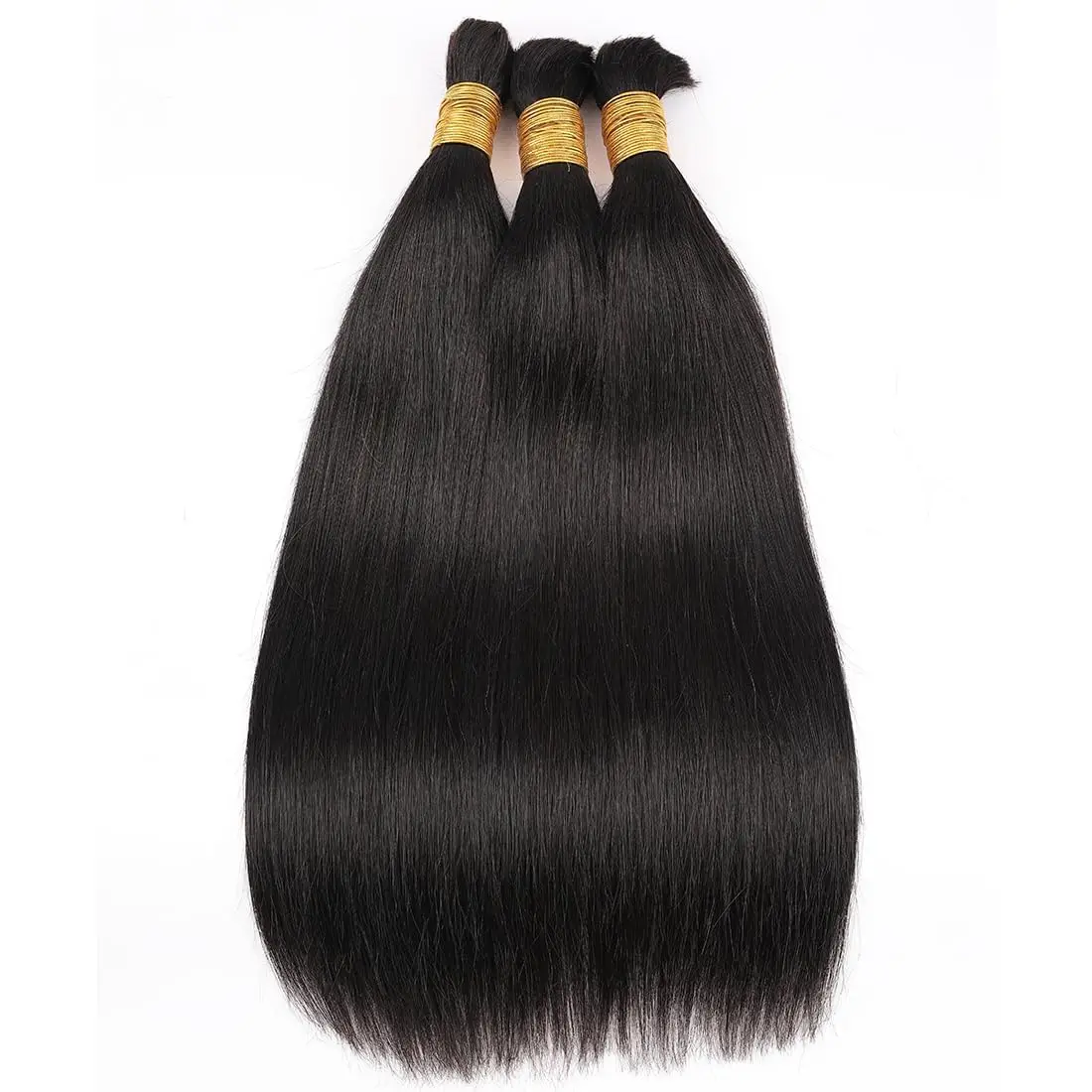 Double Drawn Straight #613 Blonde Brown #1B Natural Color Braiding Hair Bulk No Weft Raw Unprocessed Human Hair Bulks 1 Bundels
