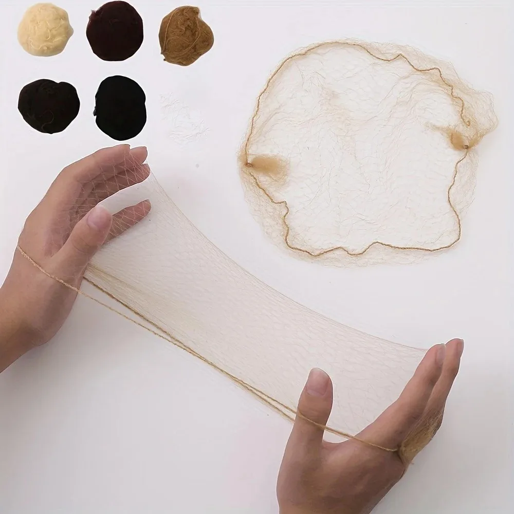 100PCS Premium Nylon Invisible Hair Nets for Ballet Dance Bun, Hair Weaving & Hair Extension Making Cap